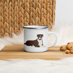 Load image into Gallery viewer, Brindle Boxer Dog enamel mug, kids unbreakable cup, enamel mug, Brindle Boxer Dog cup, chocolate mug - Nana + Belle
