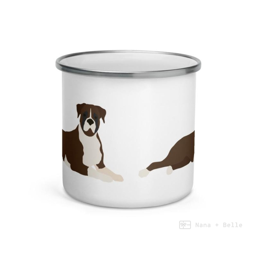 Brindle Boxer Dog Enamel Mug Mugs