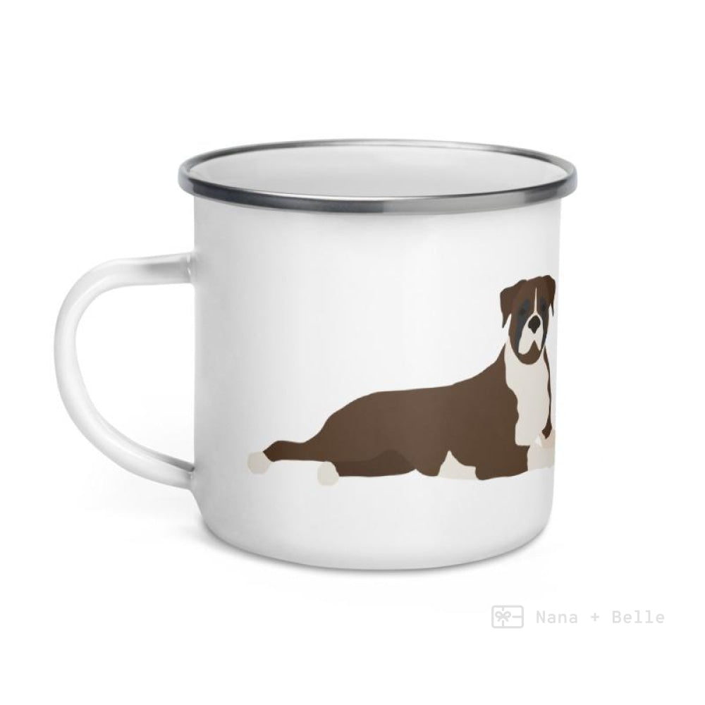 Brindle Boxer Dog Enamel Mug Mugs