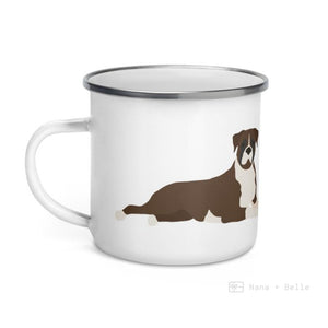 Brindle Boxer Dog Enamel Mug Mugs