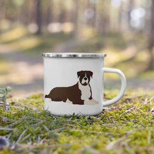 Brindle Boxer Dog Enamel Mug Mugs