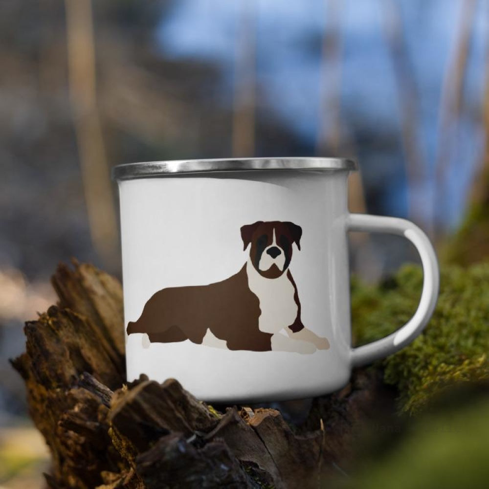 Brindle Boxer Dog Enamel Mug Mugs