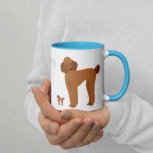 Brown Poodle Mug For Lovers Blue