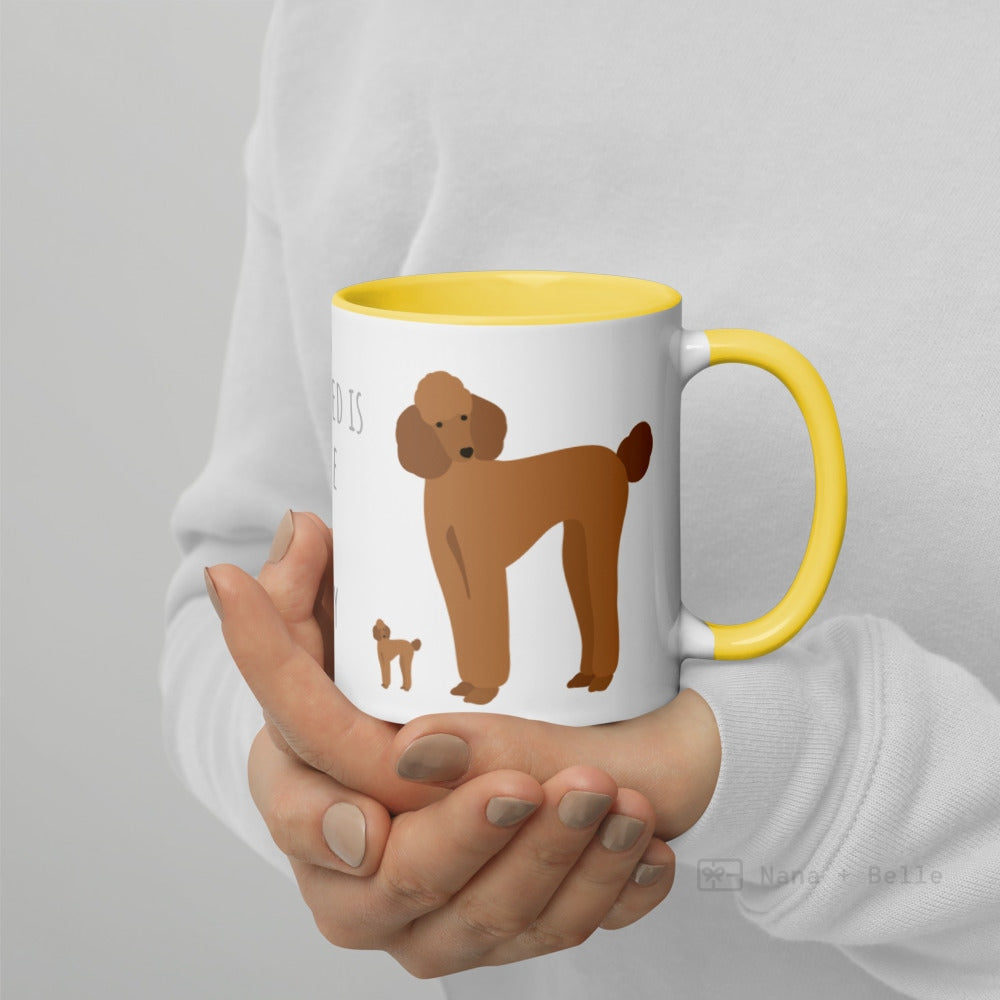 Brown Poodle Mug For Lovers Yellow