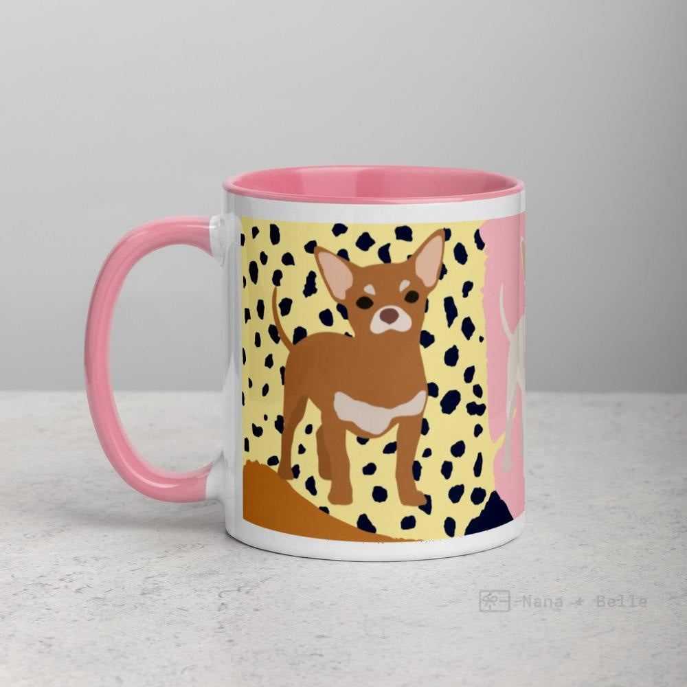 Chihuahua Mug With Color Inside Pink Mugs