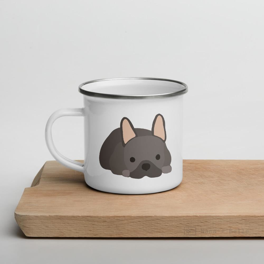 Chocolate French Bulldog Frenchie Enamel Mug Mugs