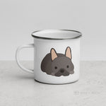 Load image into Gallery viewer, Chocolate French Bulldog Frenchie Enamel Mug Mugs
