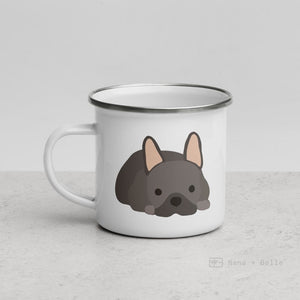 Chocolate French Bulldog Frenchie Enamel Mug Mugs