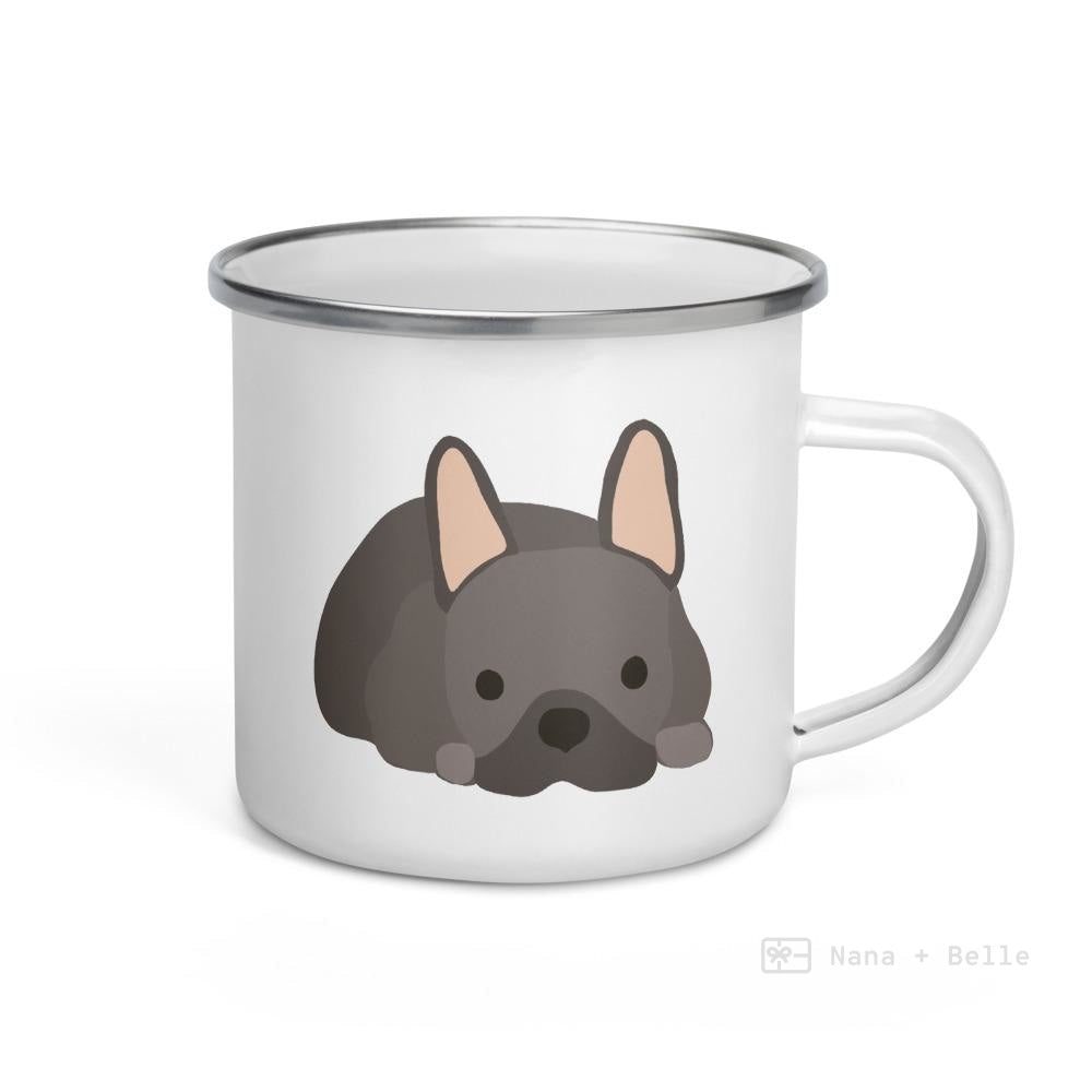 Chocolate French Bulldog Frenchie Enamel Mug Mugs