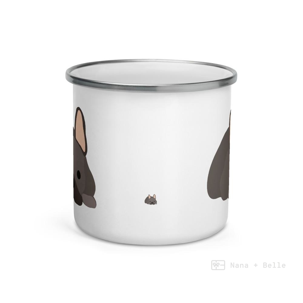 Chocolate French Bulldog Frenchie Enamel Mug Mugs