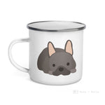 Load image into Gallery viewer, Chocolate French Bulldog Frenchie Enamel Mug Mugs
