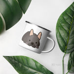 Load image into Gallery viewer, Chocolate French Bulldog Frenchie Enamel Mug Mugs
