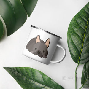 Chocolate French Bulldog Frenchie Enamel Mug Mugs