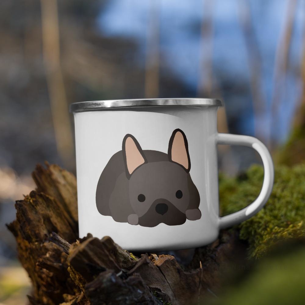 Chocolate French Bulldog Frenchie Enamel Mug Mugs