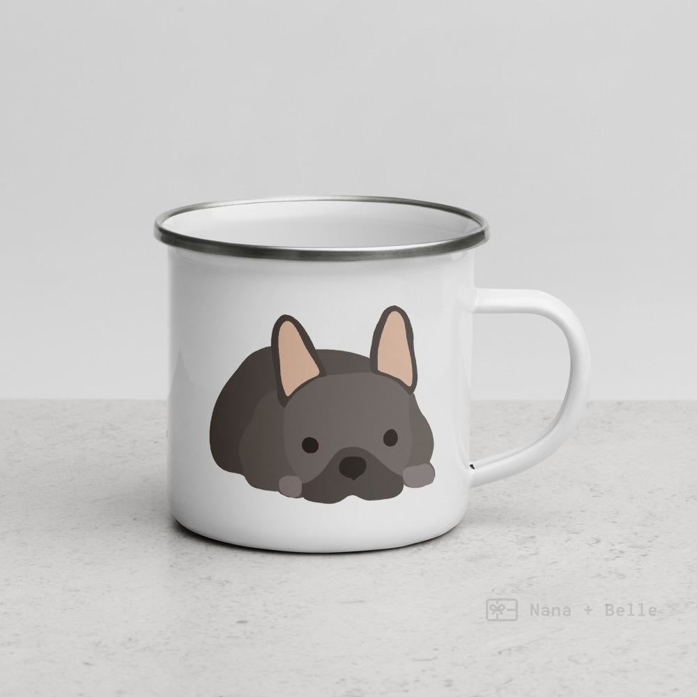 Chocolate French Bulldog Frenchie Enamel Mug Mugs