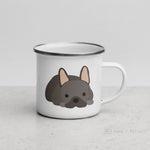 Load image into Gallery viewer, Chocolate French Bulldog Frenchie Enamel Mug Mugs
