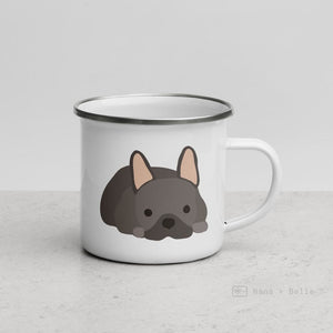 Chocolate French Bulldog Frenchie Enamel Mug Mugs