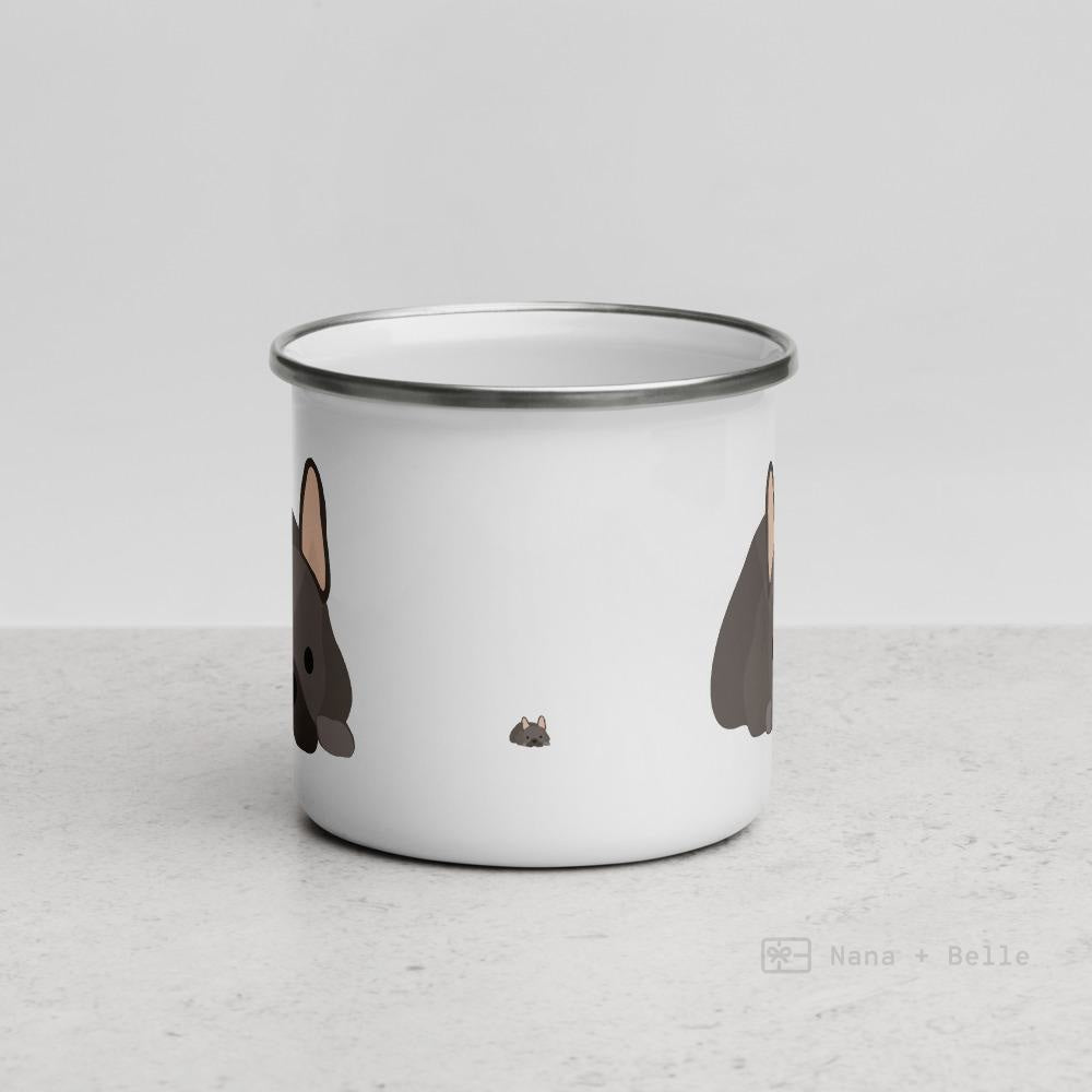 Chocolate French Bulldog Frenchie Enamel Mug Mugs