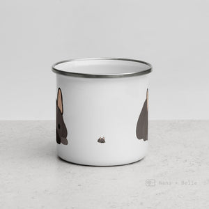 Chocolate French Bulldog Frenchie Enamel Mug Mugs