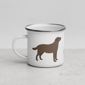 Chocolate Labrador Retriever Dog Enamel Mug / Cup Mugs