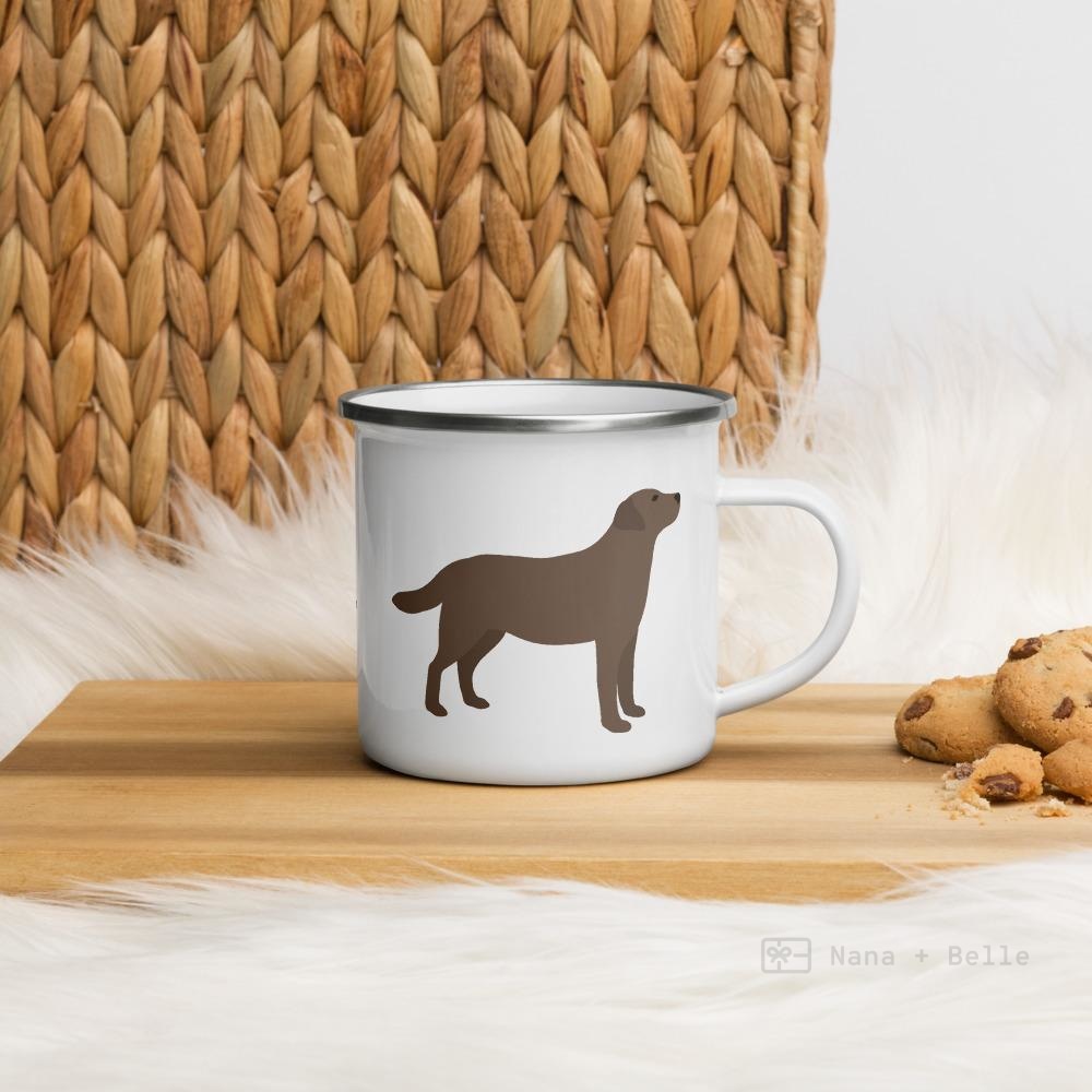 Chocolate Labrador Retriever Dog Enamel Mug / Cup Mugs