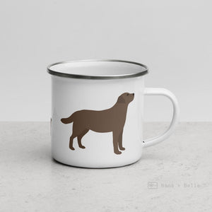 Chocolate Labrador Retriever Dog Enamel Mug / Cup Mugs