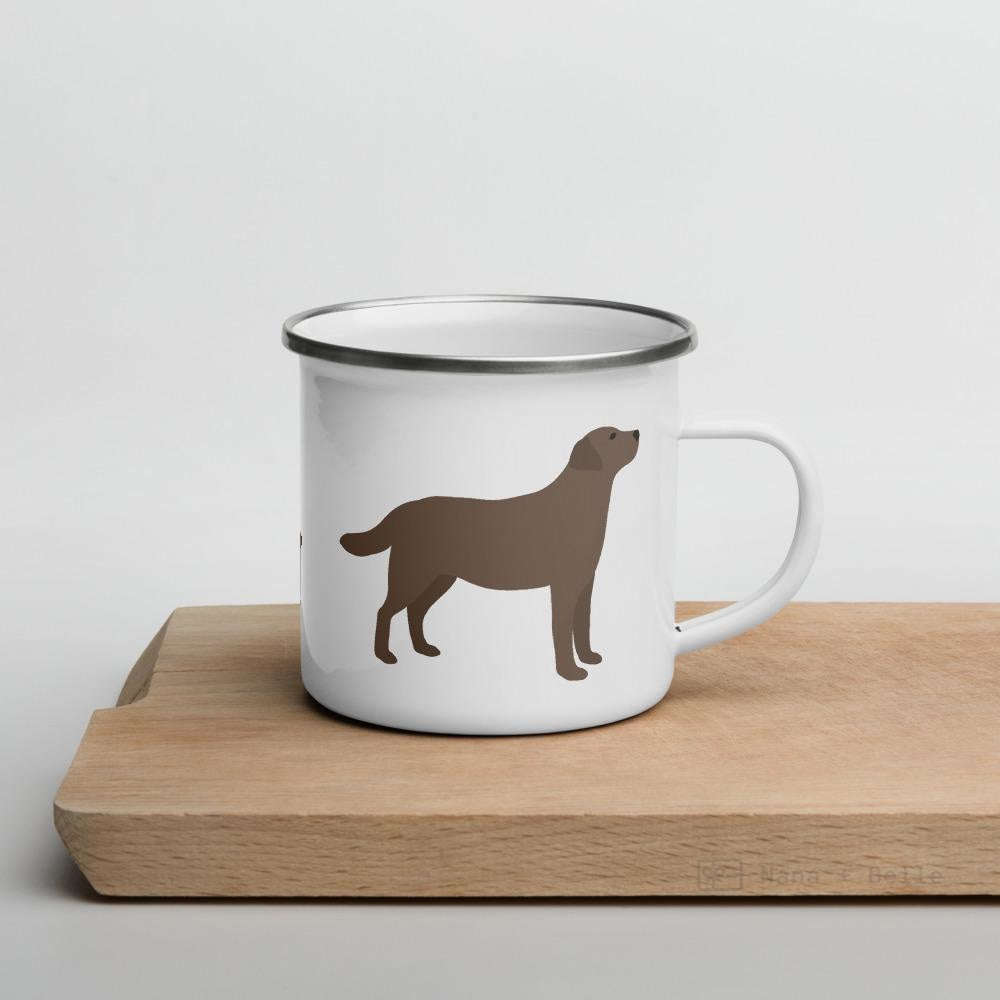 Chocolate Labrador Retriever Dog Enamel Mug / Cup Mugs