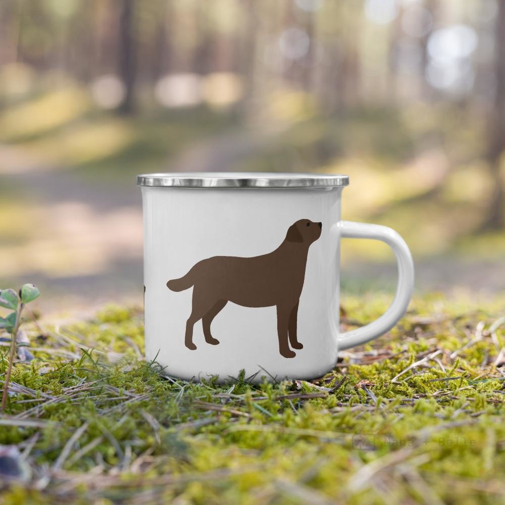 Chocolate Labrador Retriever Dog Enamel Mug / Cup Mugs