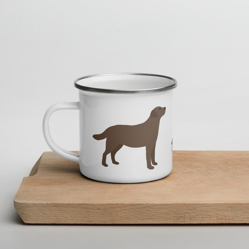 Chocolate Labrador Retriever Dog Enamel Mug / Cup Mugs