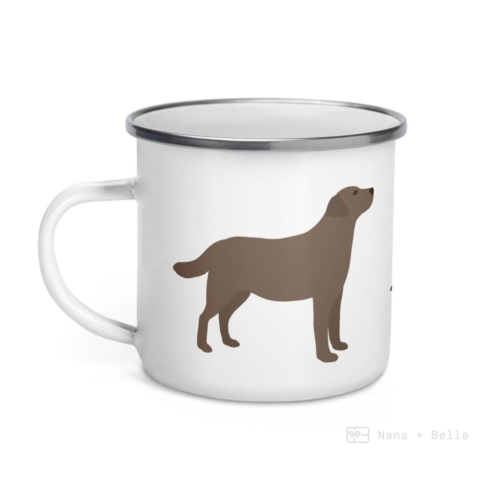 Chocolate Labrador Retriever Dog Enamel Mug / Cup Mugs