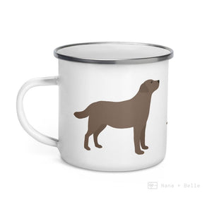 Chocolate Labrador Retriever Dog Enamel Mug / Cup Mugs