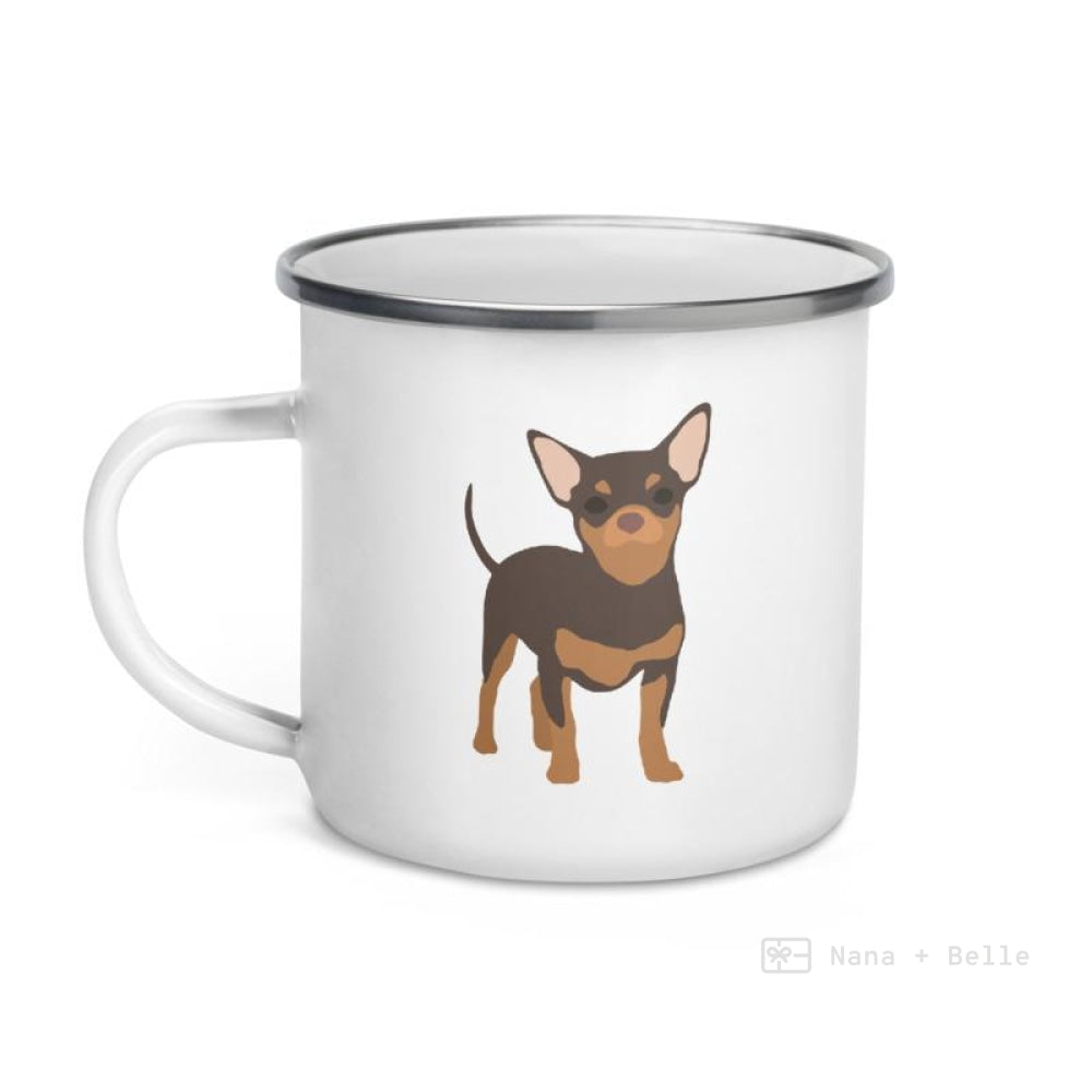 Chocolate & Tan Chihuahua Dog Enamel Mug Mugs