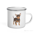 Load image into Gallery viewer, Chocolate &amp; Tan Chihuahua Dog Enamel Mug Mugs
