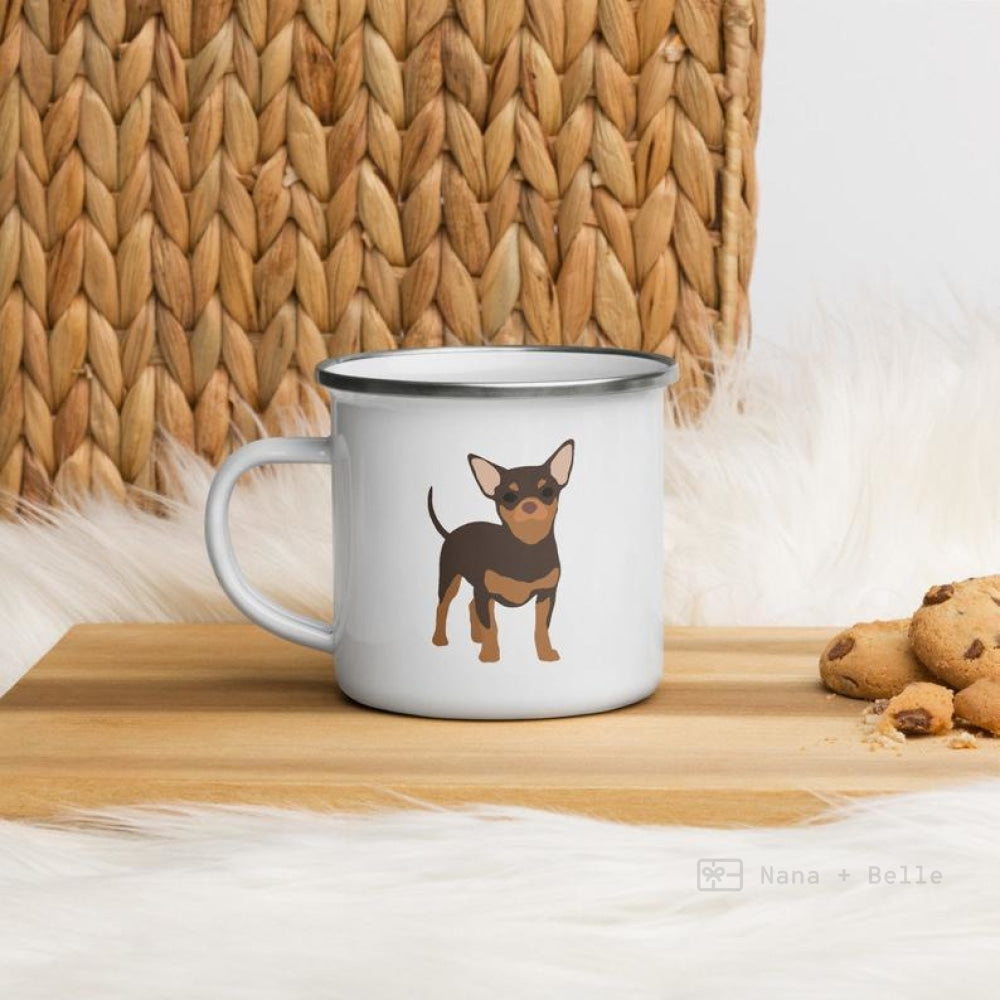 Chocolate & Tan Chihuahua Dog Enamel Mug Mugs