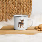 Load image into Gallery viewer, Chocolate and Tan Chihuahua enamel mug, kids unbreakable cup, enamel mug, Chocolate and Tan Chihuahua cup, chocolate mug - Nana + Belle
