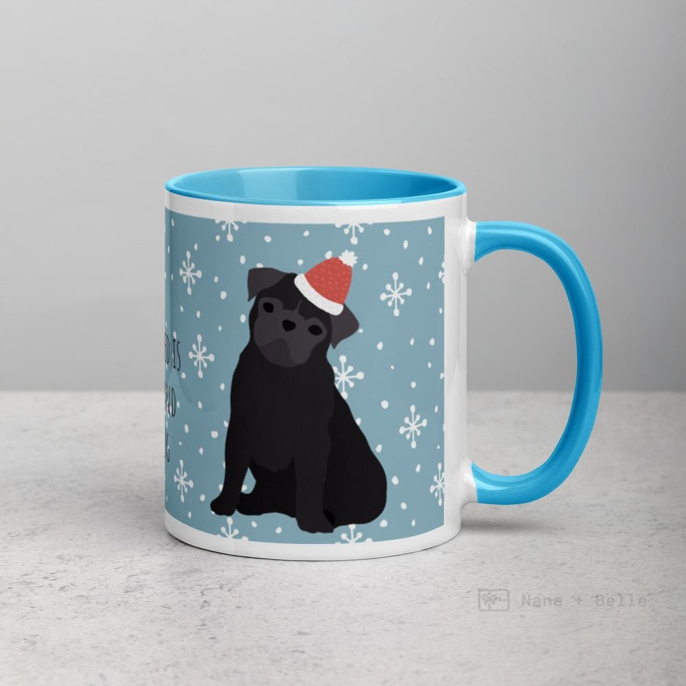 Christmas Pug Mug For Pug Lovers Blue Mugs