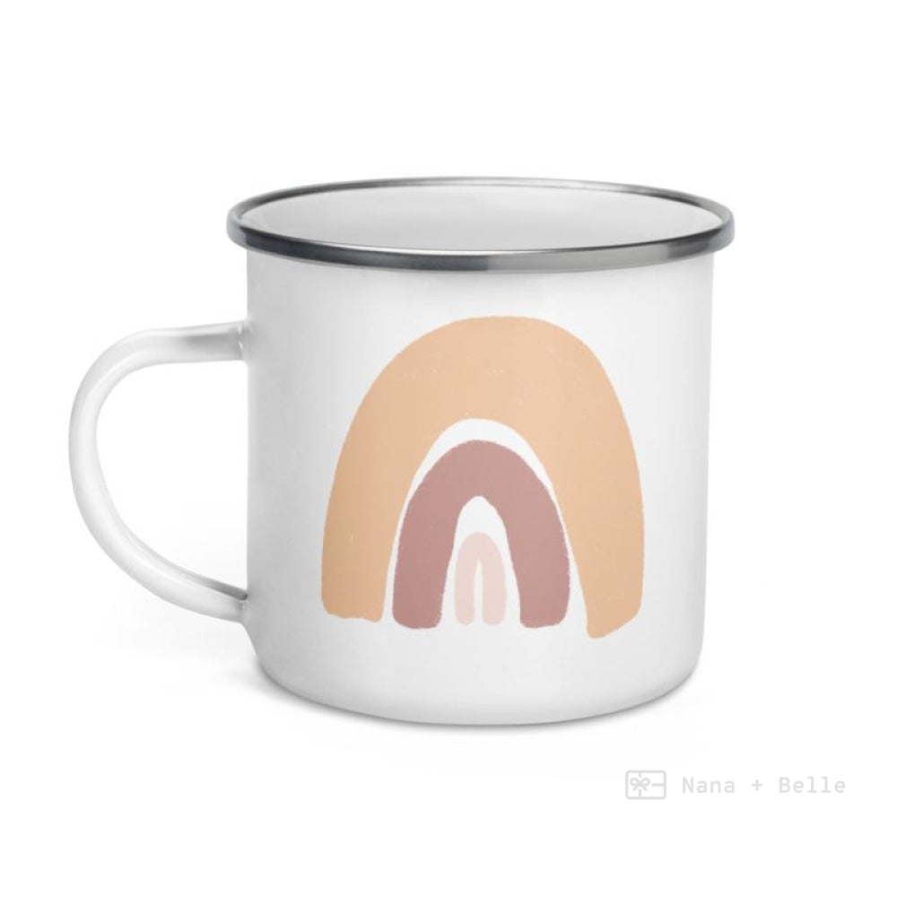 Chunky Peach Rainbow Enamel Mug / Rainbow Cup Mugs