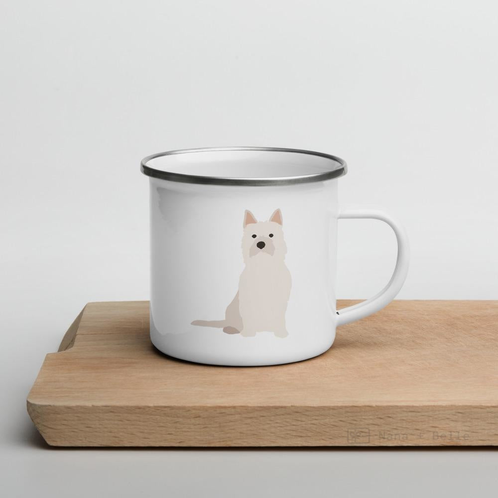 Cream Cairn Terrier Dog Enamel Mug Mugs