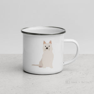 Cream Cairn Terrier Dog Enamel Mug Mugs