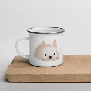 Cream French Bulldog / Frenchie Enamel Mug Mugs