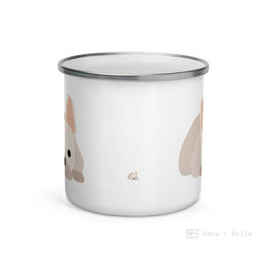 Cream French Bulldog / Frenchie Enamel Mug Mugs