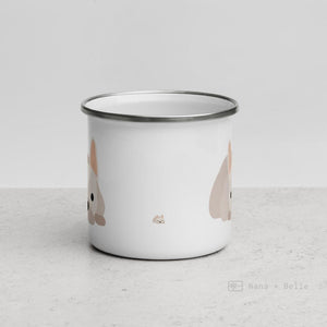 Cream French Bulldog / Frenchie Enamel Mug Mugs