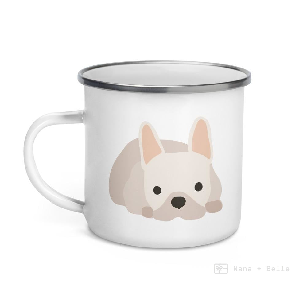 Cream French Bulldog / Frenchie Enamel Mug Mugs