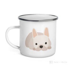 Cream French Bulldog / Frenchie Enamel Mug Mugs