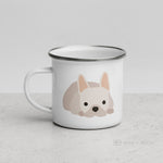 Load image into Gallery viewer, Cream French Bulldog / Frenchie Enamel Mug Mugs
