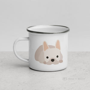 Cream French Bulldog / Frenchie Enamel Mug Mugs