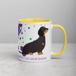 Load image into Gallery viewer, Dachshund Mug With Color Inside Yellow Mugs
