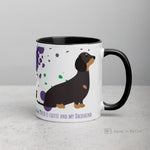 Load image into Gallery viewer, Dachshund Mug With Color Inside Black Mugs
