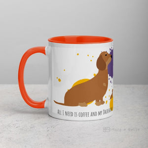 Dachshund Mug With Color Inside Mugs