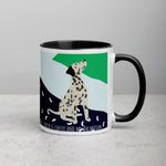 Load image into Gallery viewer, Dalmatian Mug With Colour Inside Black Mugs
